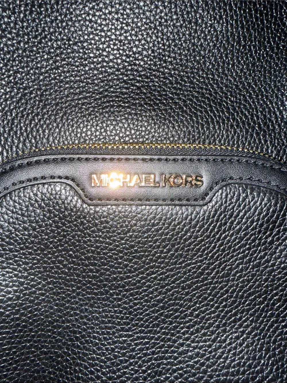 Michael Kors Black Pebbled Leather Mini Backpack with Gold Hardware